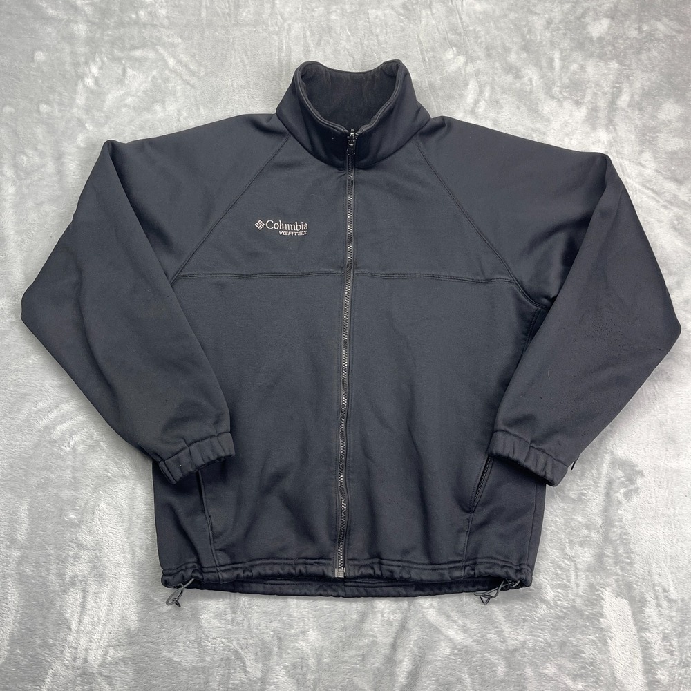 Columbia Vertex Jacket Mens XL Black Fleece Lined Long Sleeve Mock Neck Full Zip